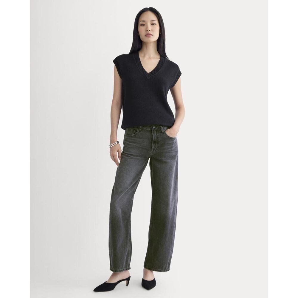NWT Everlane Women's Loose Curve Jean in Carbon Midnight, Size 30, Cotton/Denim
